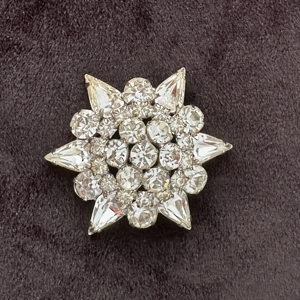 Dazzling Silver Starburst Brooch